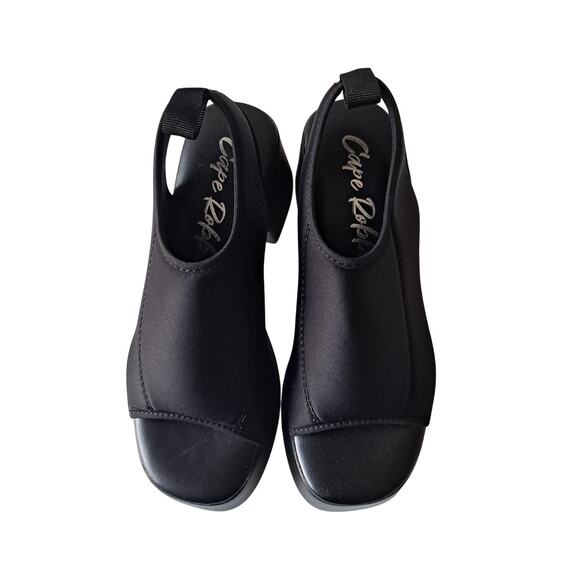 NWB Cape Robbin Rania Chunky Platform Heel Work Sandals Black Womens Size 5 - Picture 2 of 14